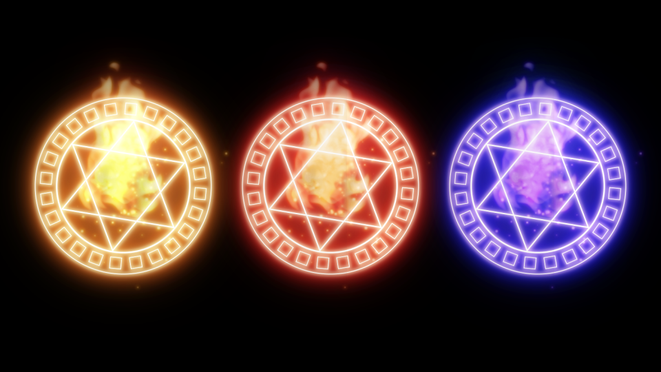 炎属性の魔法発動エフェクト素材販売中！